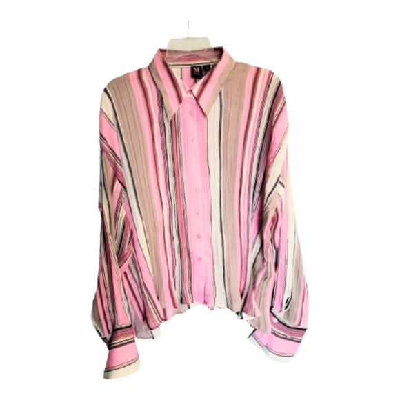 Milena Striped Pleated Waist Blouse main image 1